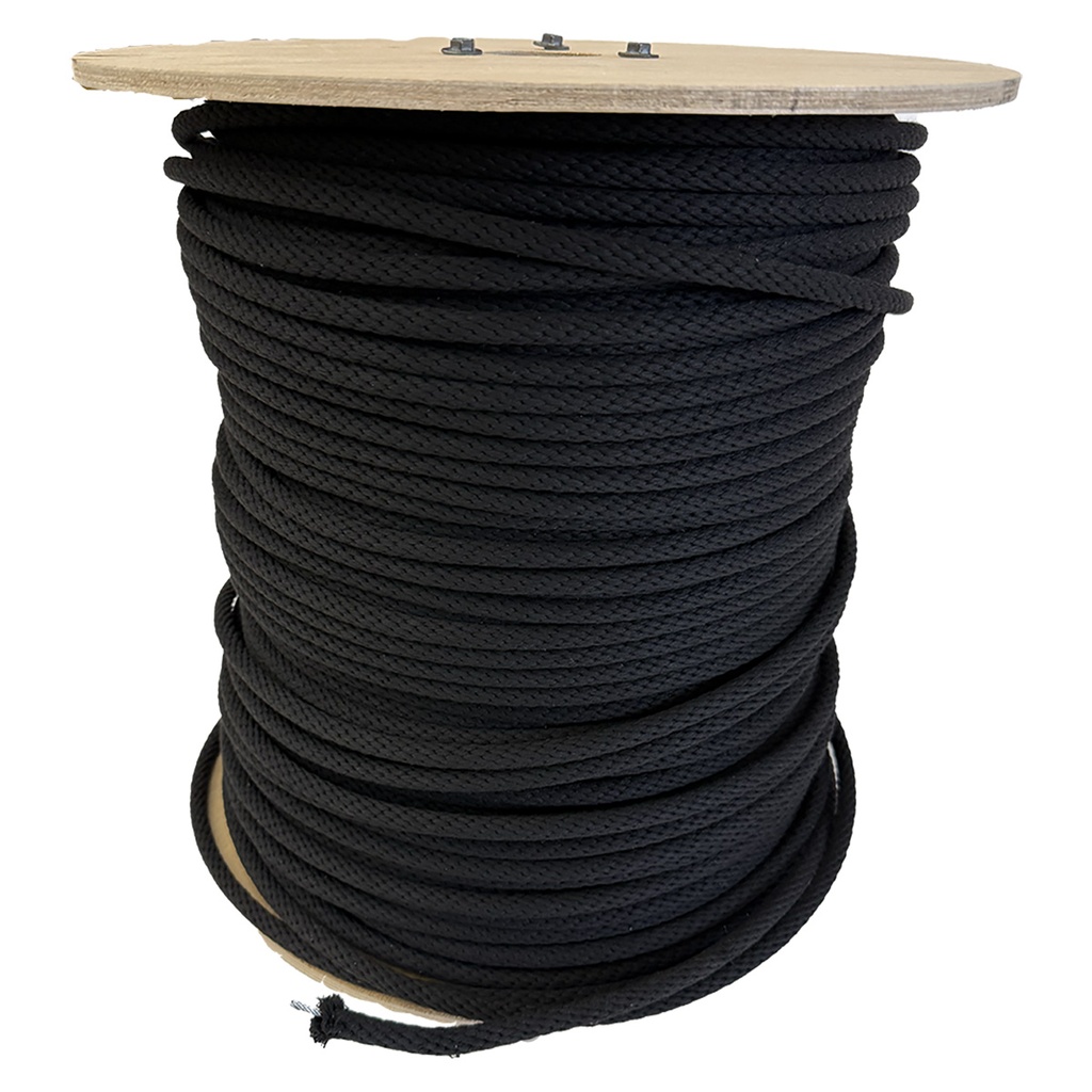 1/4" (#8) Black Cotton Bell Cord.