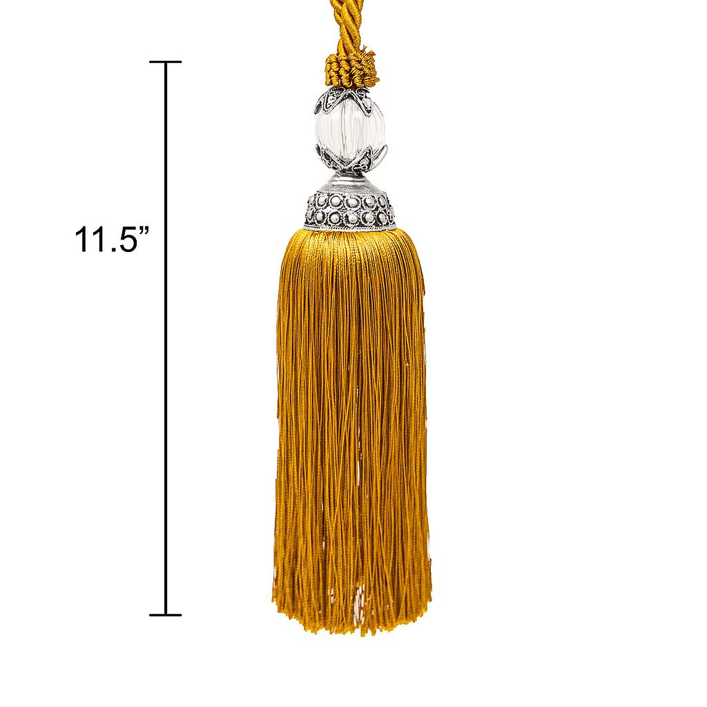 11.5" Gold Crystal Tassel