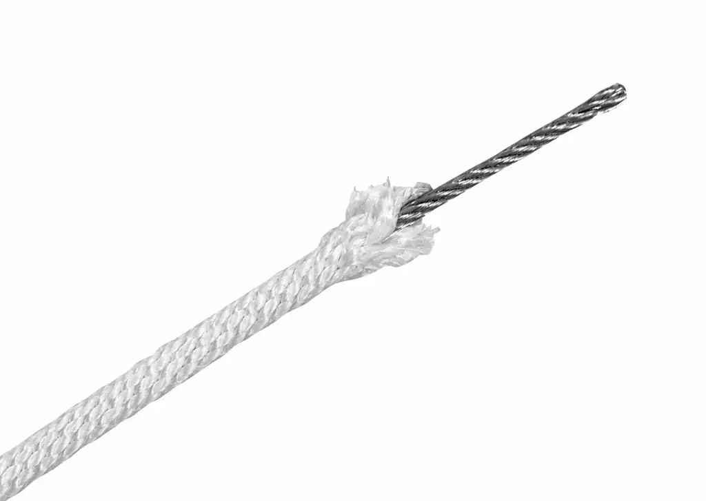 1/8" (#4) Wire Center Rope (White)